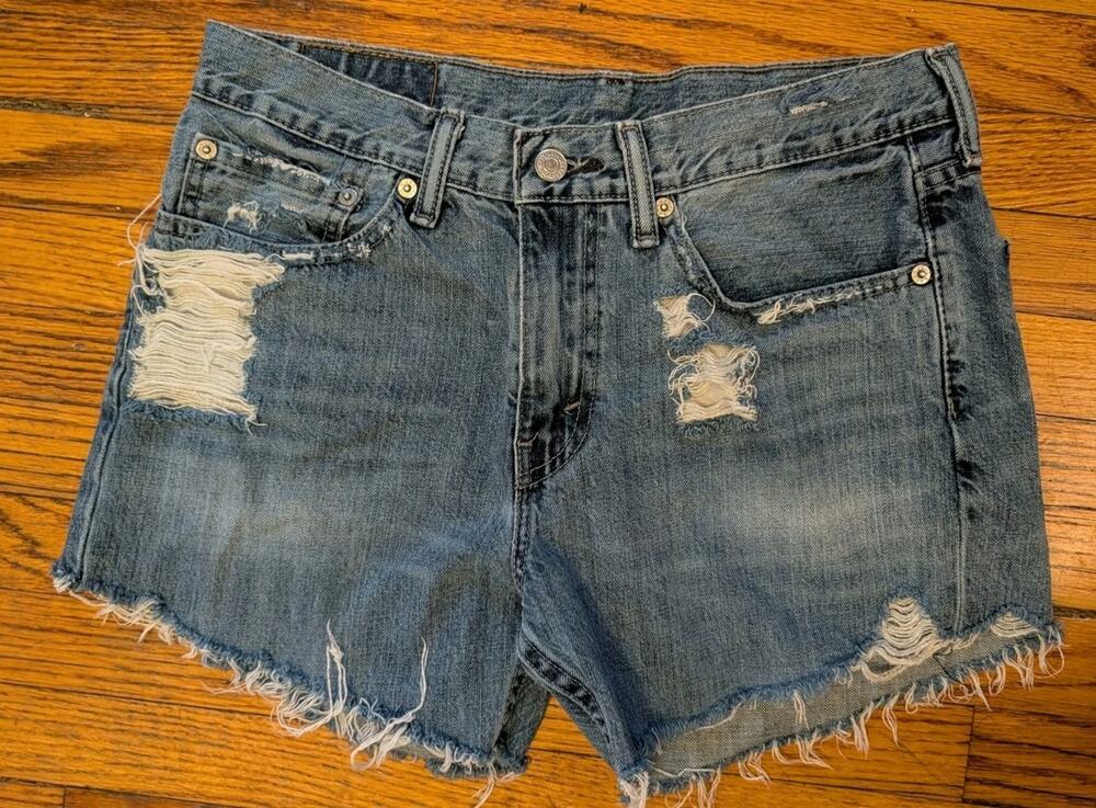Levi's 514 Cut Off Distressed Denim Jean Shorts Women's 31